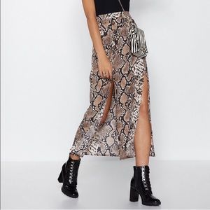 Nasty Gal Snake Print Maxi Skirt